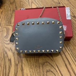 Grey Valentino Rockstud Crossbody Bag